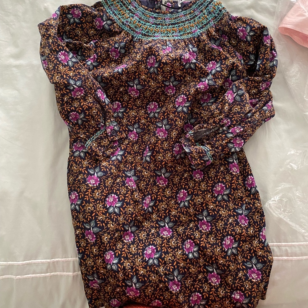 Zara floral corduroy swing dress size 9